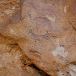 Pintura rupestre en la cueva de la Araña (foto ESTEPA).